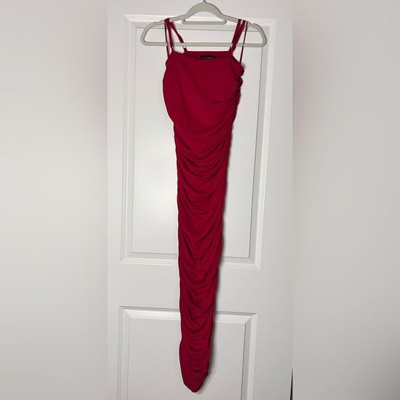 JLUXLABEL Red Charisma Sheer Cover Up Dress - Picture 3 of 3